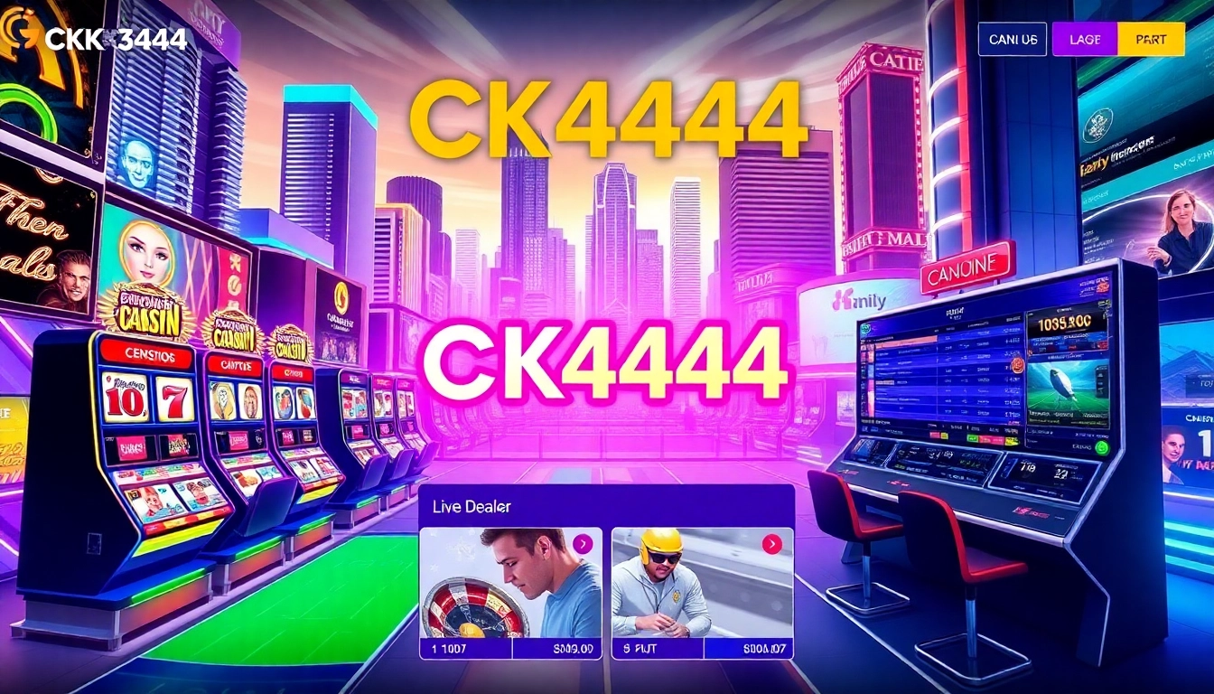 CK 444 online gaming platform with colorful slots, live casino tables, and sportsbook for Bangladesh players.