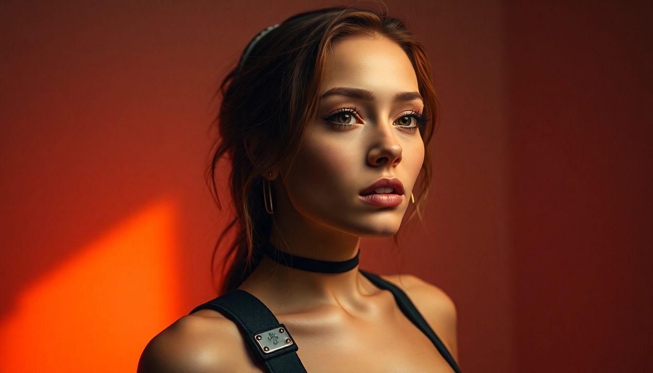 Lifelike NSFW AI Generator avatar in a moody studio with cinematic lighting.