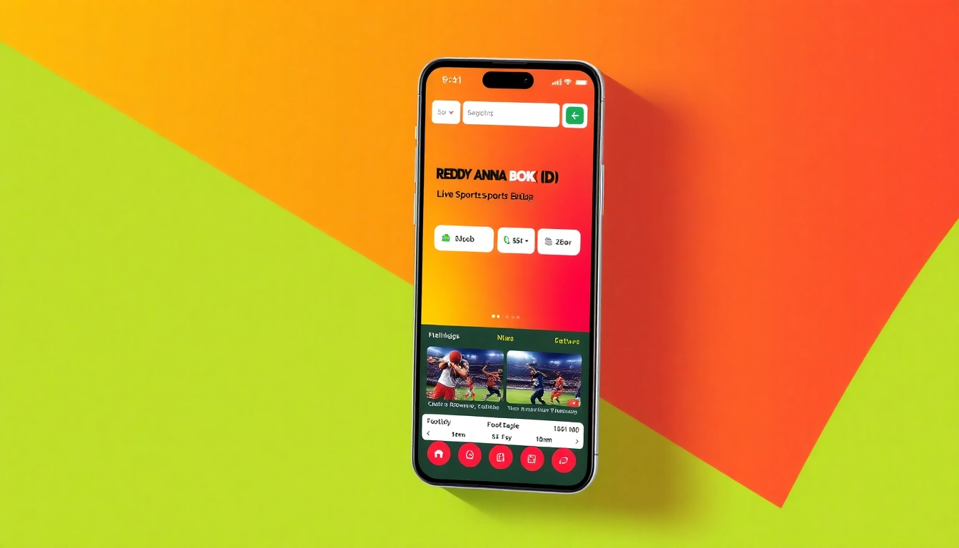 Reddy Anna Book ID being used on a mobile device with live sports betting and streaming, emphasizing quick registration and secure login process for users.