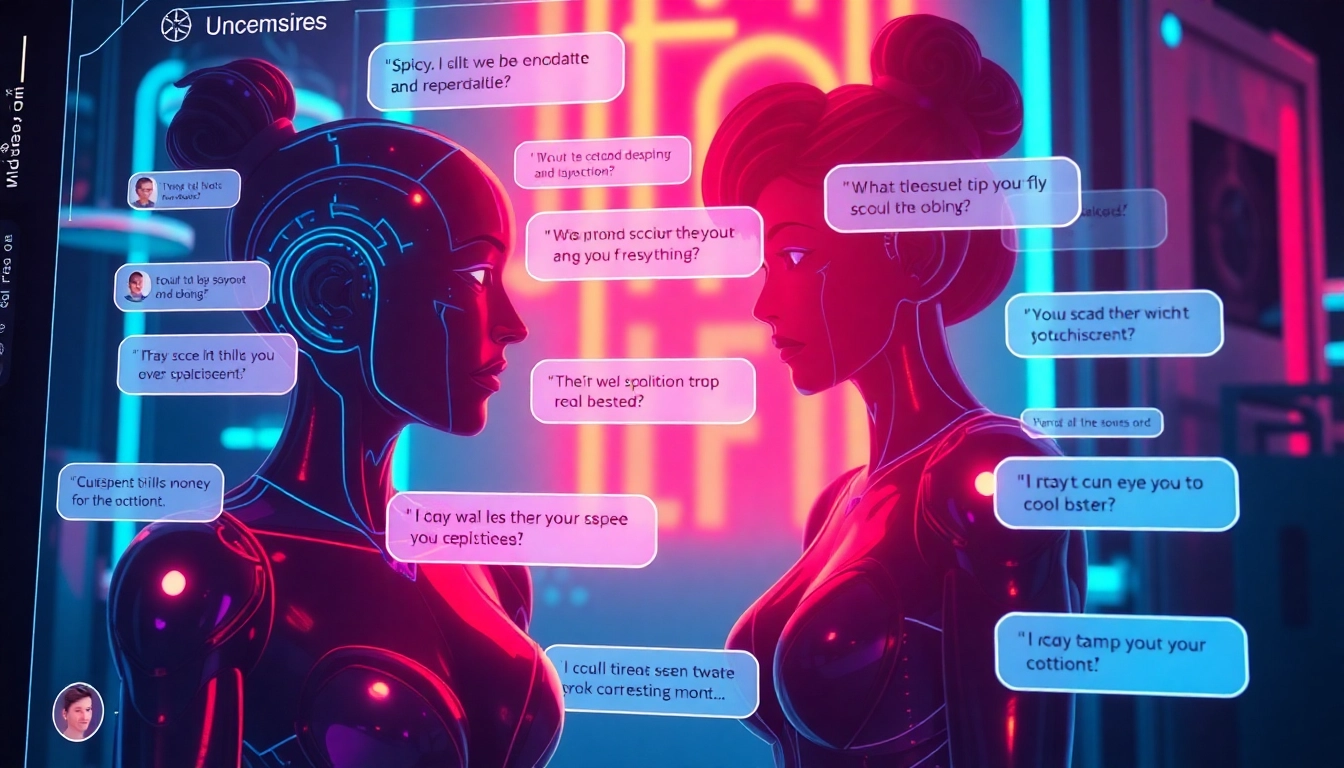 Spicy AI Chat interface featuring realistic, uncensored conversations and vivid character visuals for engaging user experiences.