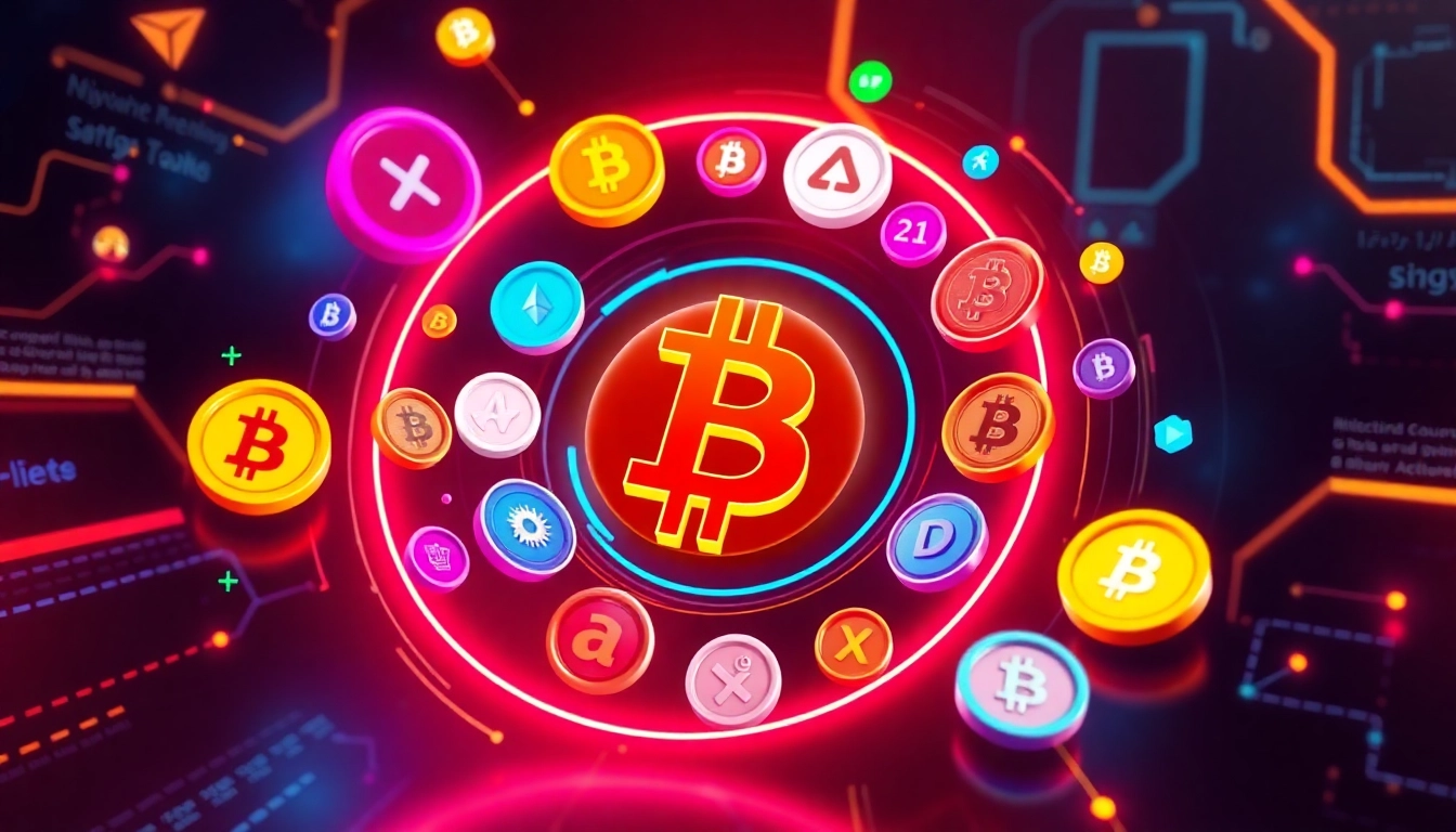Engaging graphic showing diverse altcoins to illustrate their role in the cryptocurrency market