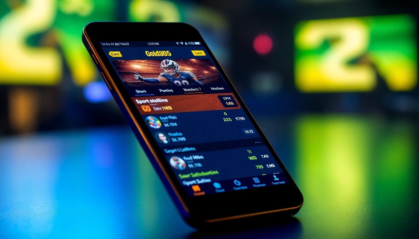 Engaging image of a user placing bets on the Gold365 app for seamless mobile betting experience and sports excitement.