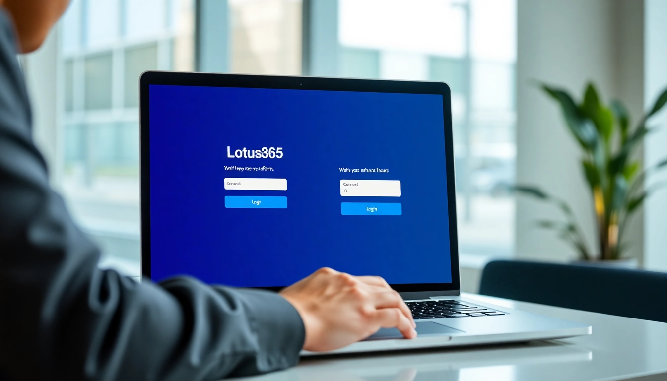 Secure Lotus365 Login screen with a user accessing their account on a modern device, highlighting ease and safety of login process.