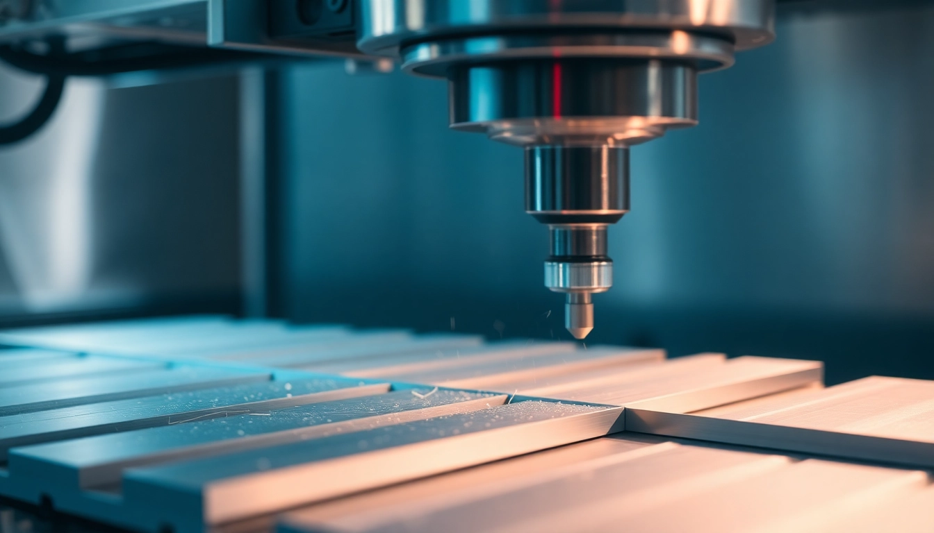 Professional team performing usugi frezowania CNC on aluminum parts with advanced machinery for