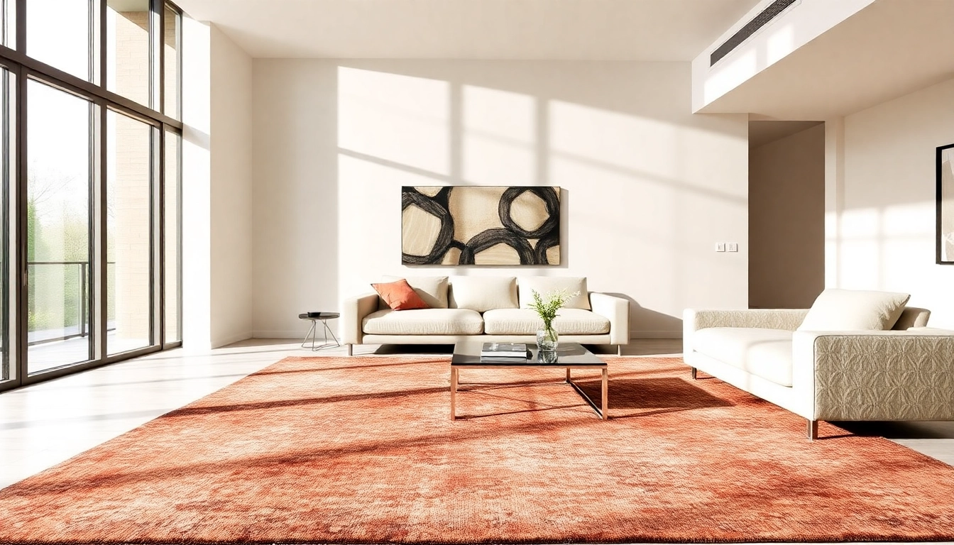 Stylish living room showcasing Tappeti moderni Milano enhancing contemporary decor and ambiance