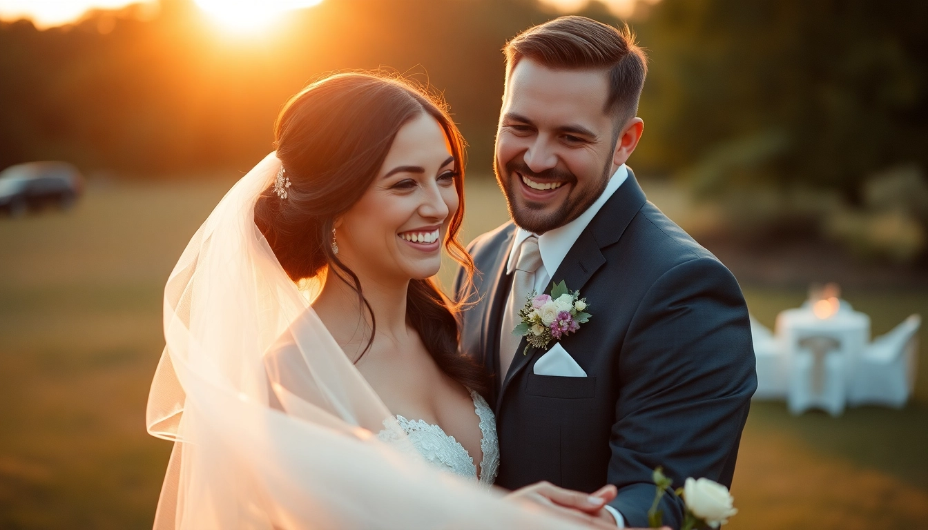 Experienced eskuvoi fotos capturing authentic wedding moments in a beautiful outdoor setting