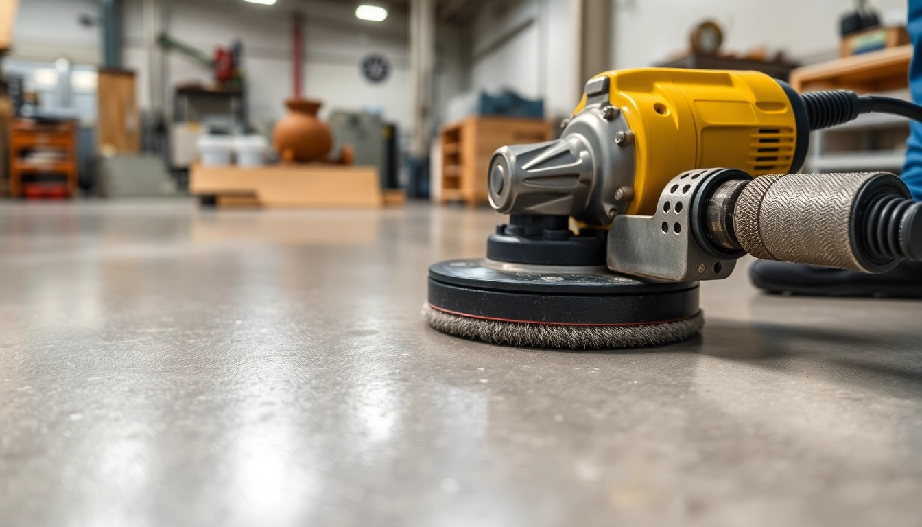 Professional concrete grinding Birmingham team using diamond tools on a durable industrial