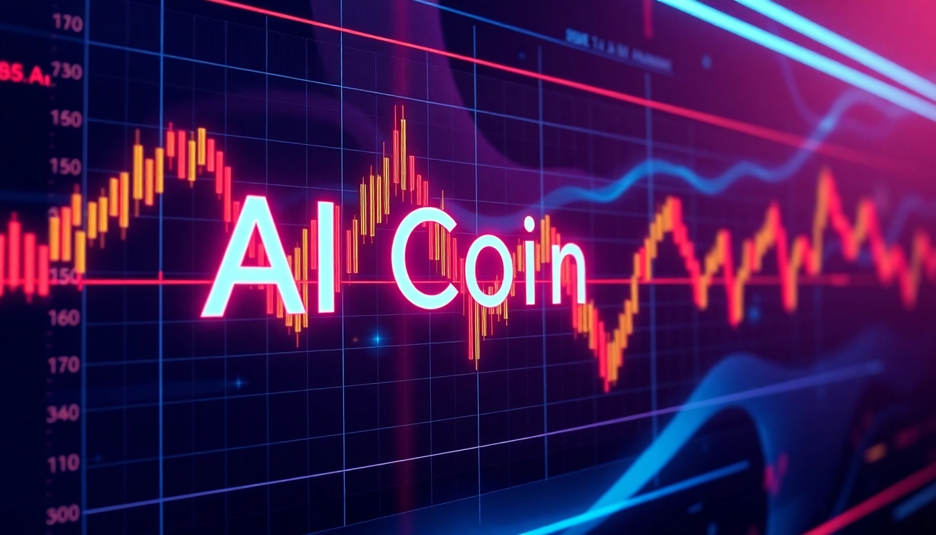 Dynamic aicoin trading chart highlighting real-time market data with modern digital aesthetics